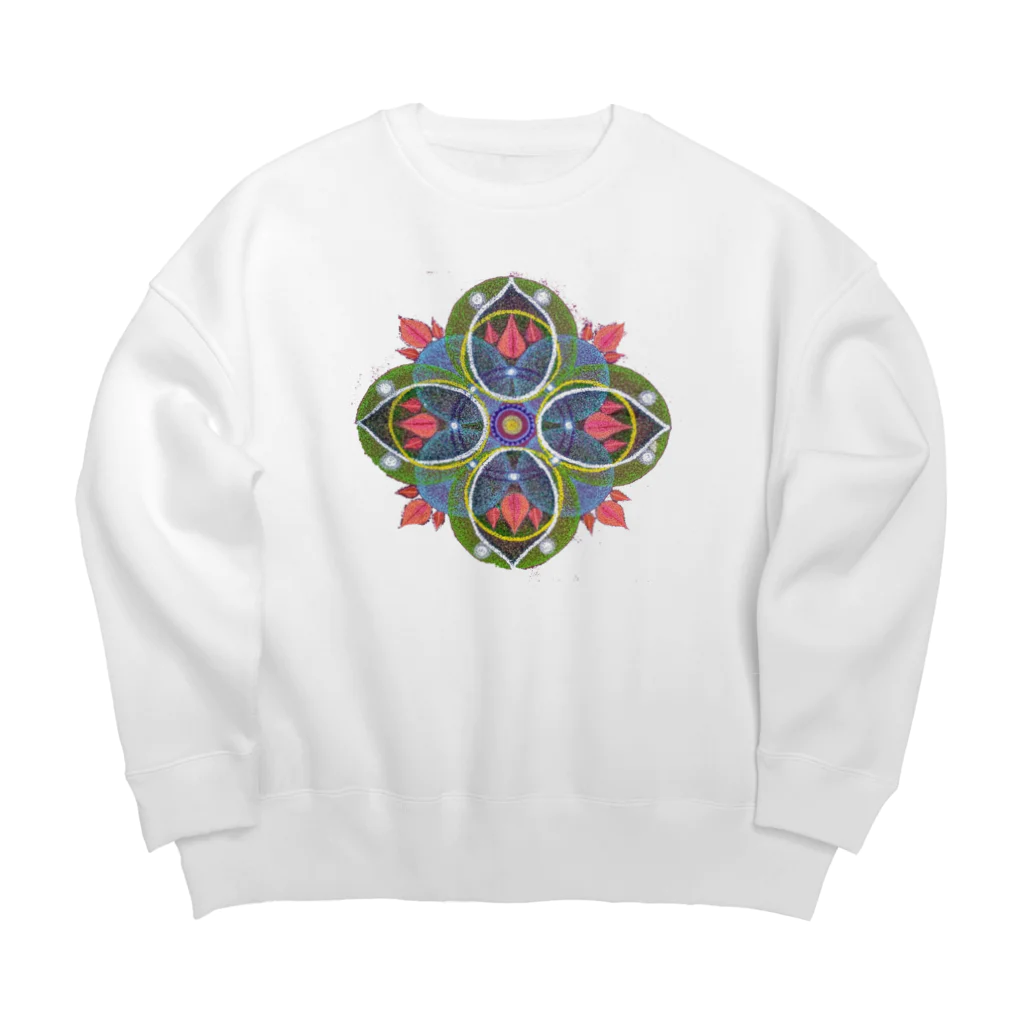 点描曼荼羅の世界の宇宙へ繋がる点描曼荼羅  Big Crew Neck Sweatshirt