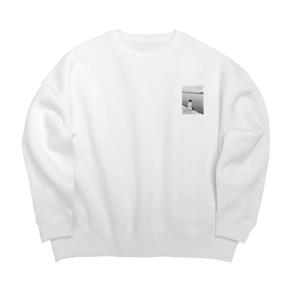 ｺﾝﾄﾞ-のつれないコンドー（モノクロVer.) Big Crew Neck Sweatshirt