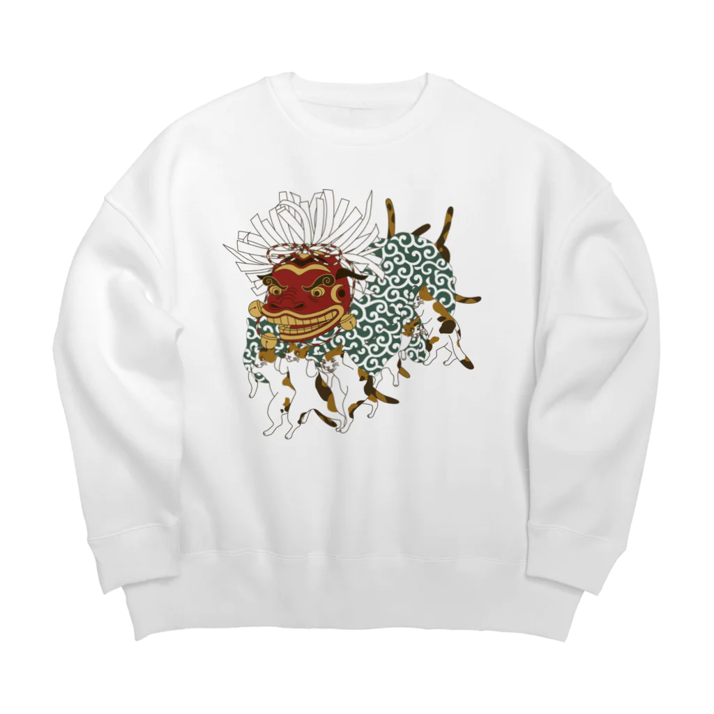 Amiの三毛猫の獅子舞遊び Big Crew Neck Sweatshirt