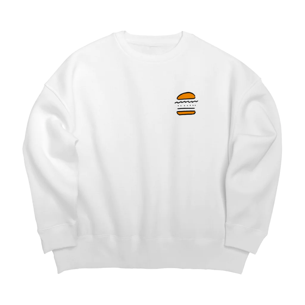 Lucky Wander Designのミニマルなバーガー Big Crew Neck Sweatshirt