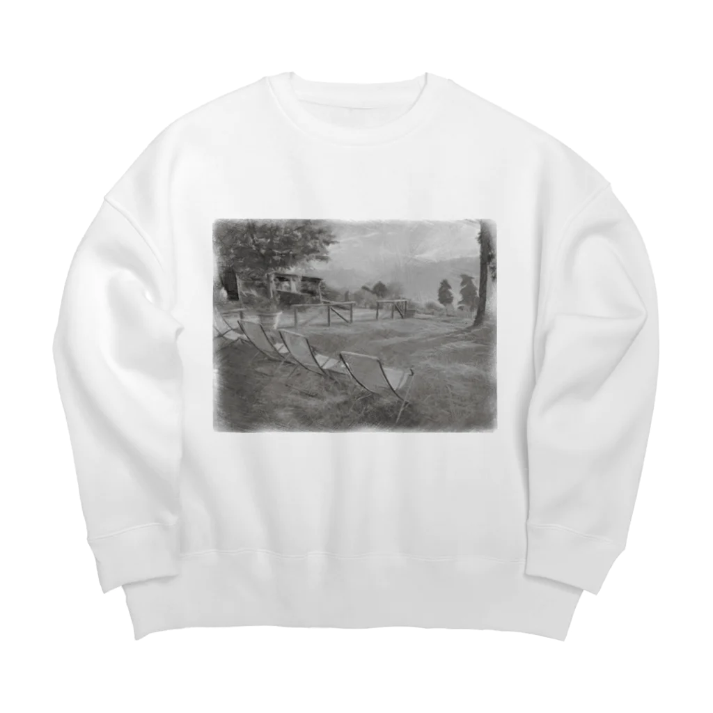 のほ本舗のトスカーナの丘 Big Crew Neck Sweatshirt