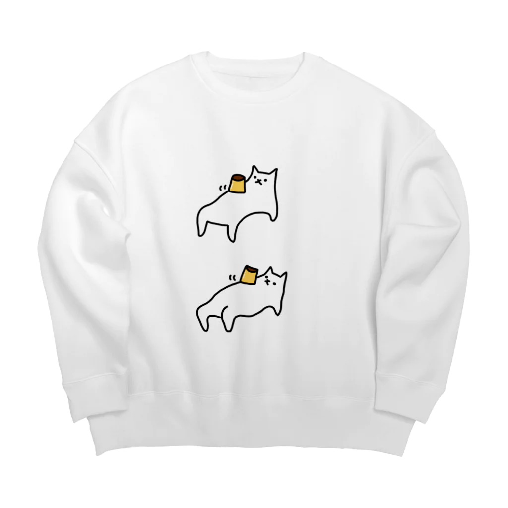 世界あの猫この猫のプリン食べよう Big Crew Neck Sweatshirt