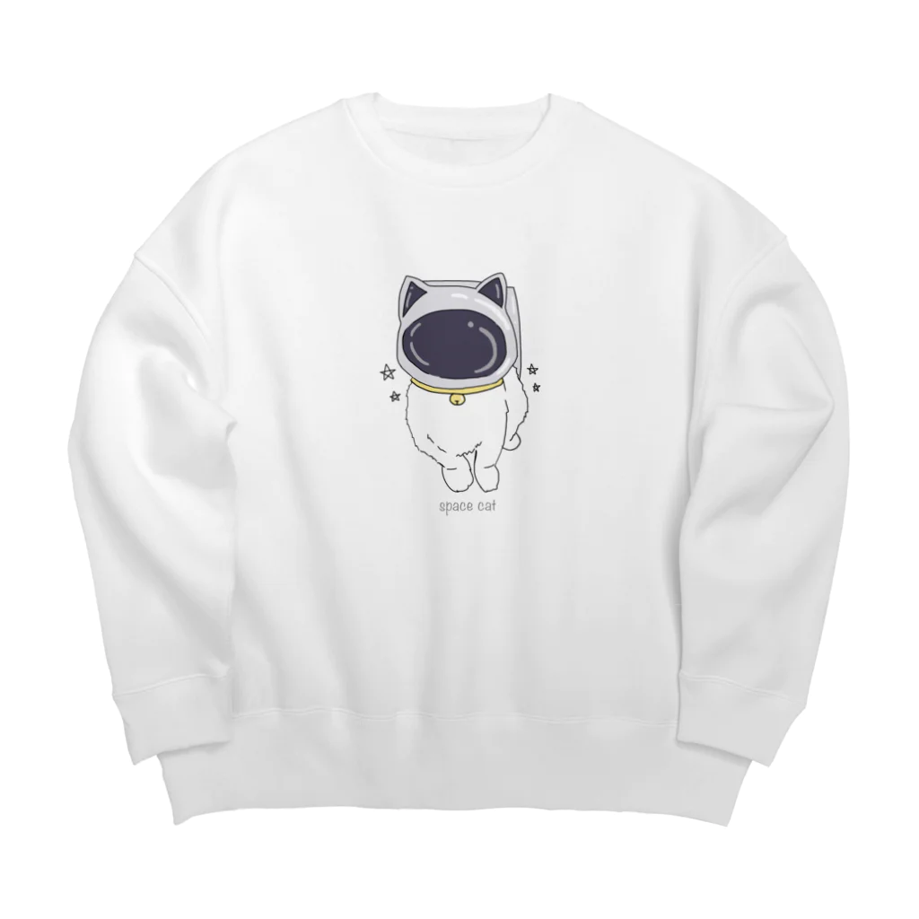 amemugi（あめむぎ）の宇宙ねこ。 Big Crew Neck Sweatshirt