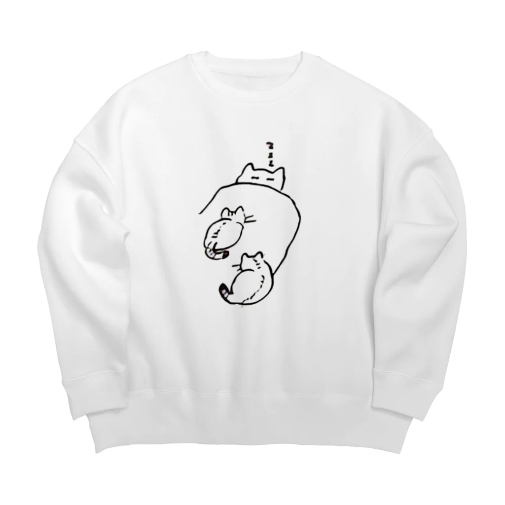 mahoroの猫zzz Big Crew Neck Sweatshirt