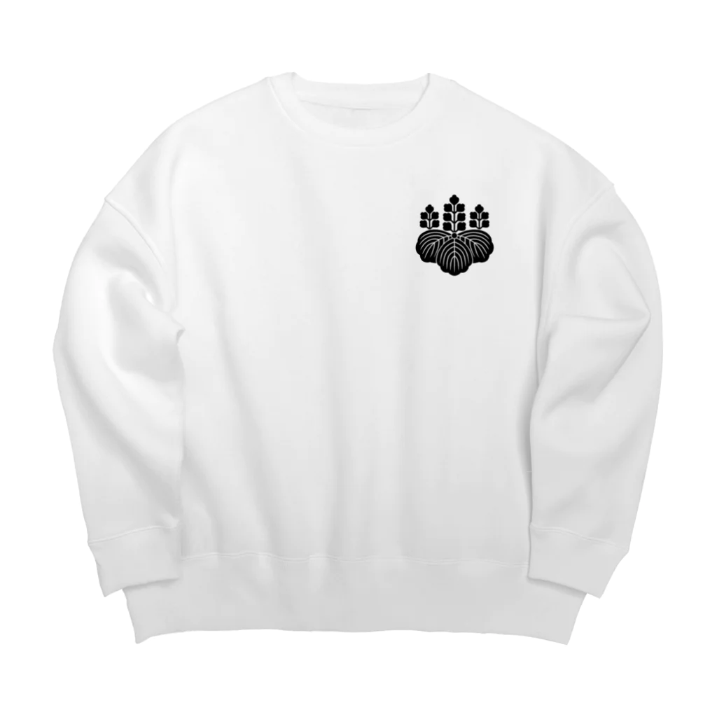 戦国神社 -戦国グッズ専門店-の豊臣秀吉/太閤/五七の桐/ブラック Big Crew Neck Sweatshirt