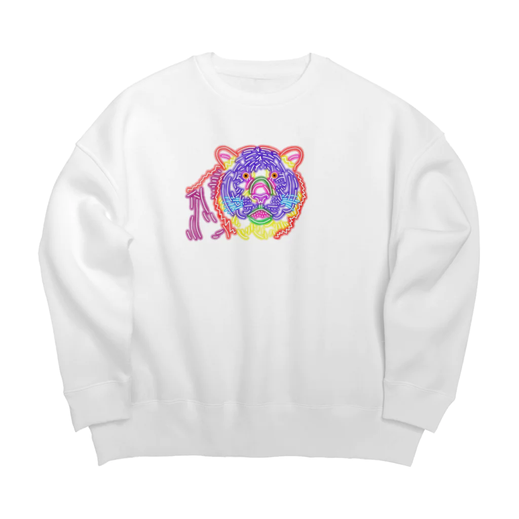 yumaruartのネオンたいがー！ Big Crew Neck Sweatshirt