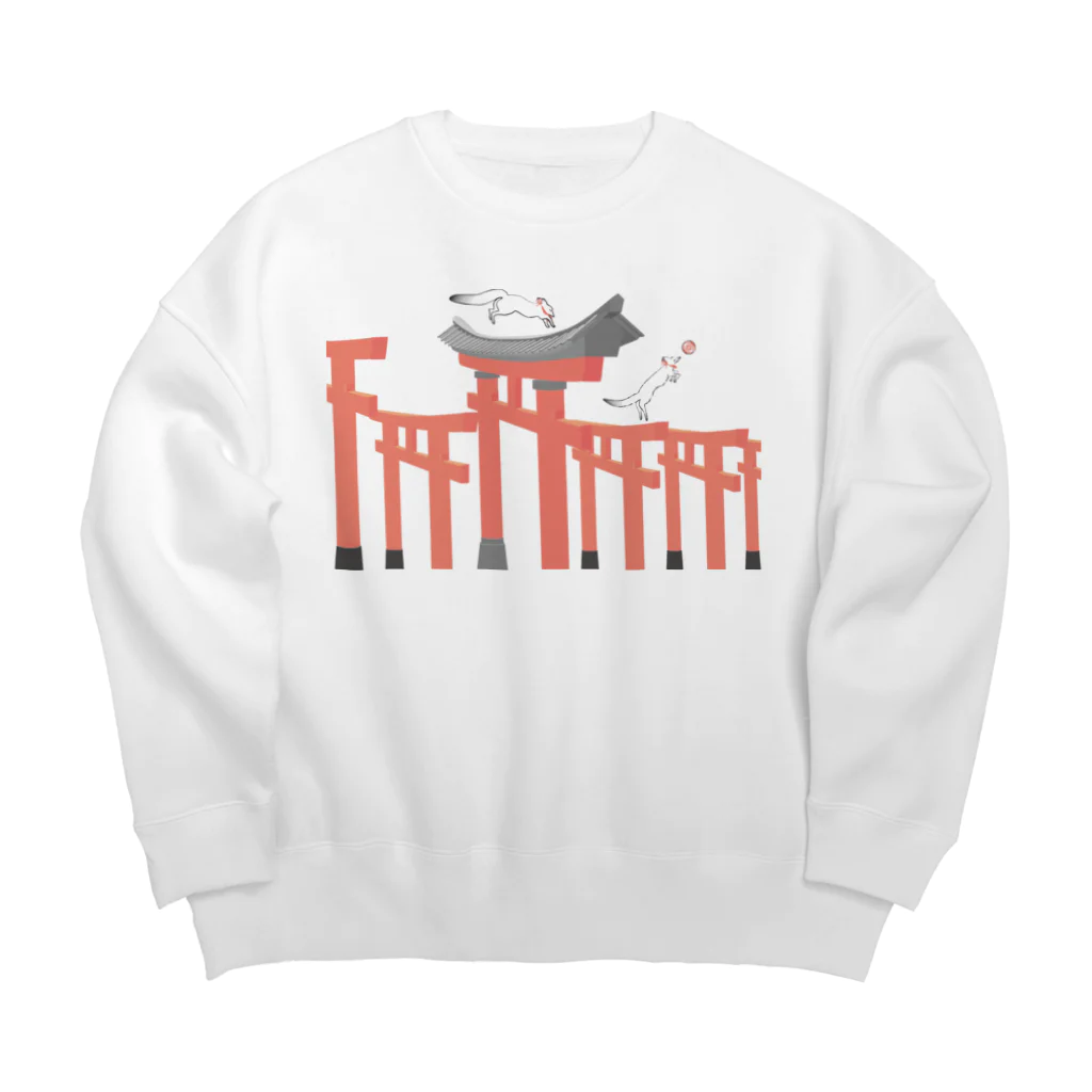 Amiの狐の手毬唄-鳥居- Big Crew Neck Sweatshirt