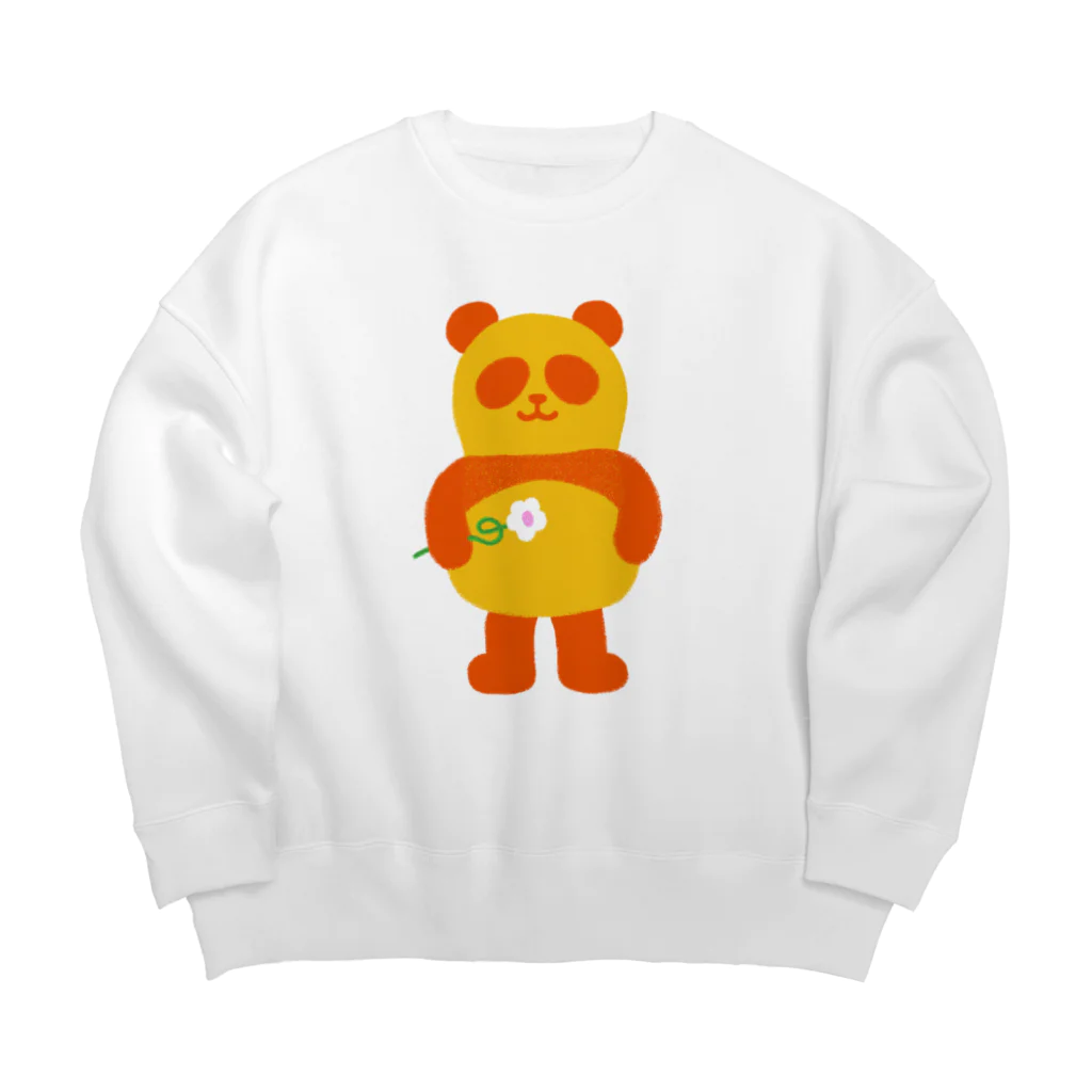 のんつ屋のあったかパンダ Big Crew Neck Sweatshirt