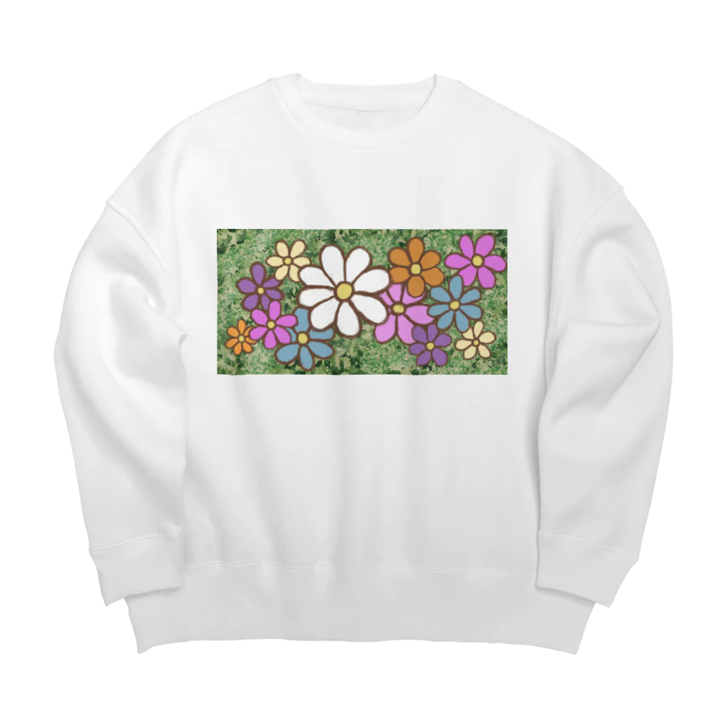 Tender time for Osyatoの手描きのお花 Big Crew Neck Sweatshirt