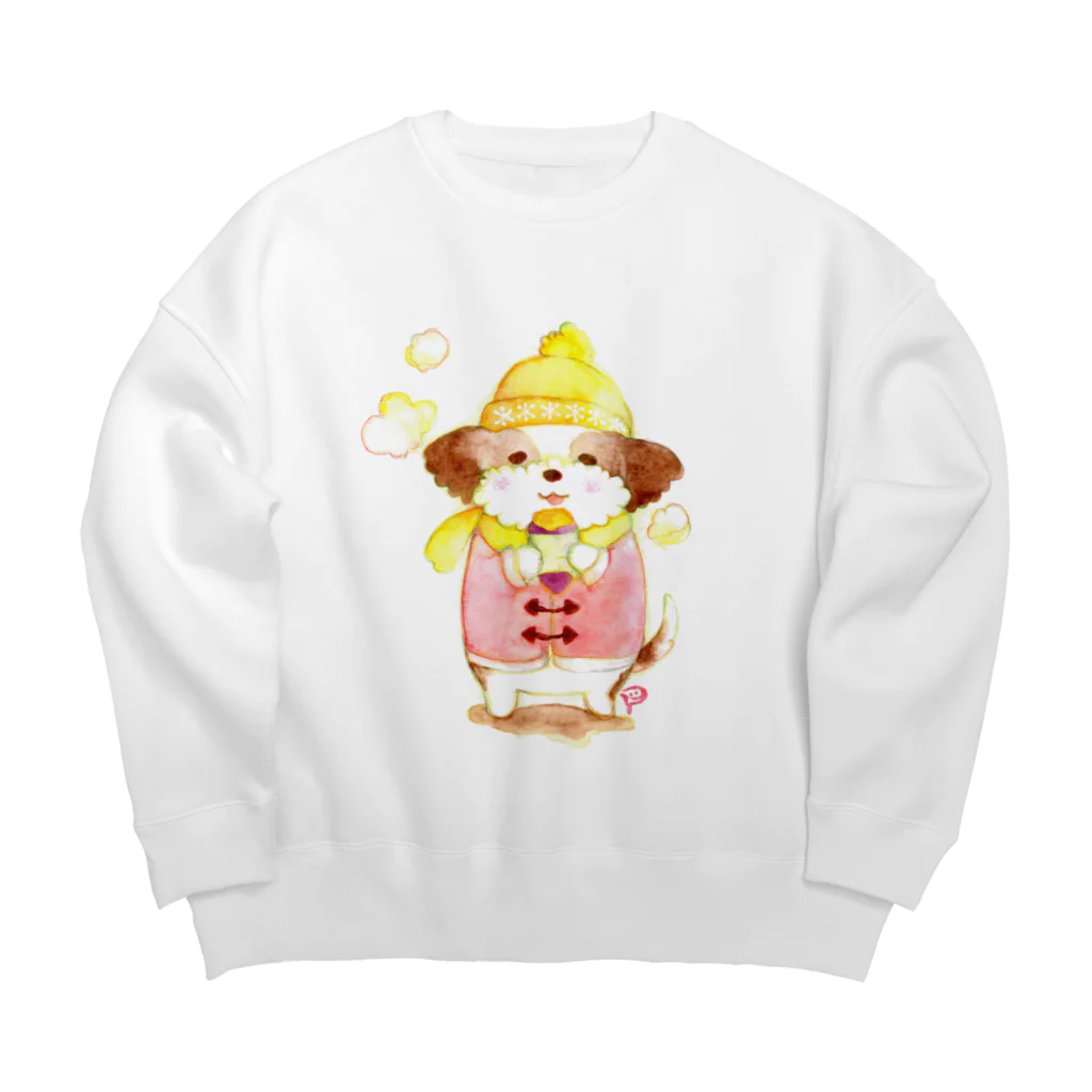 シーズー愛に溢れた場のほっこりシーズー Big Crew Neck Sweatshirt