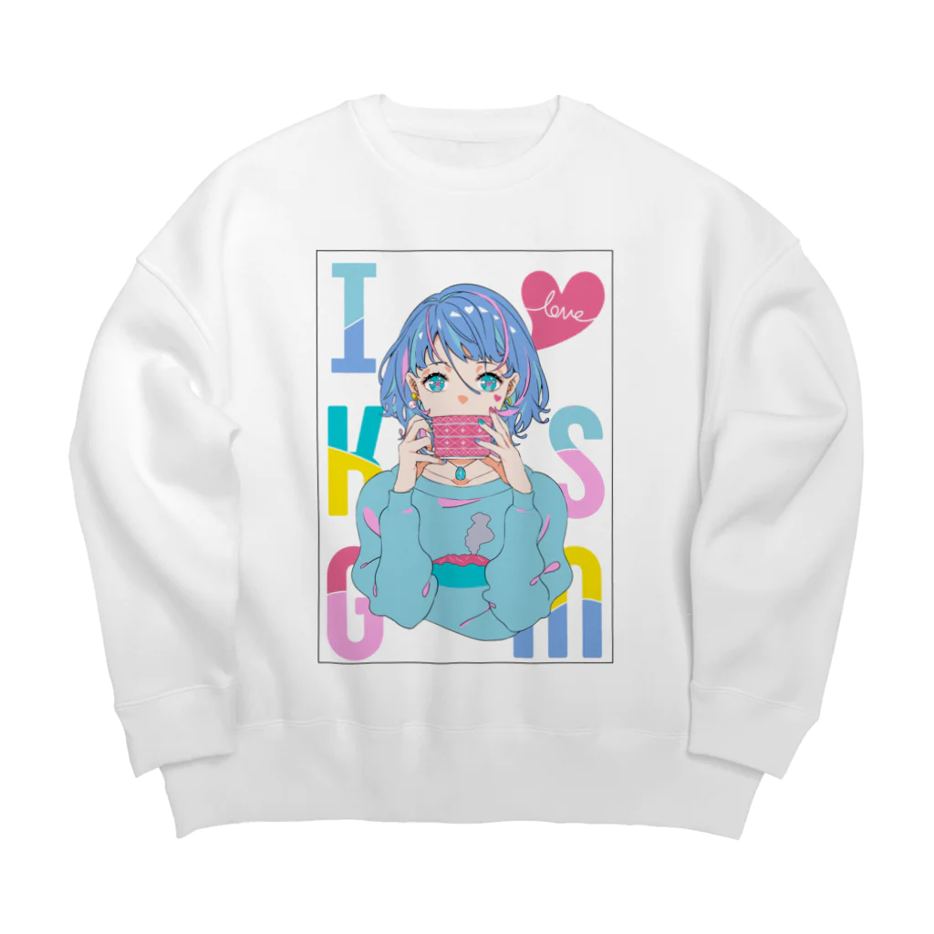 まむねむこのかごらぶ Big Crew Neck Sweatshirt