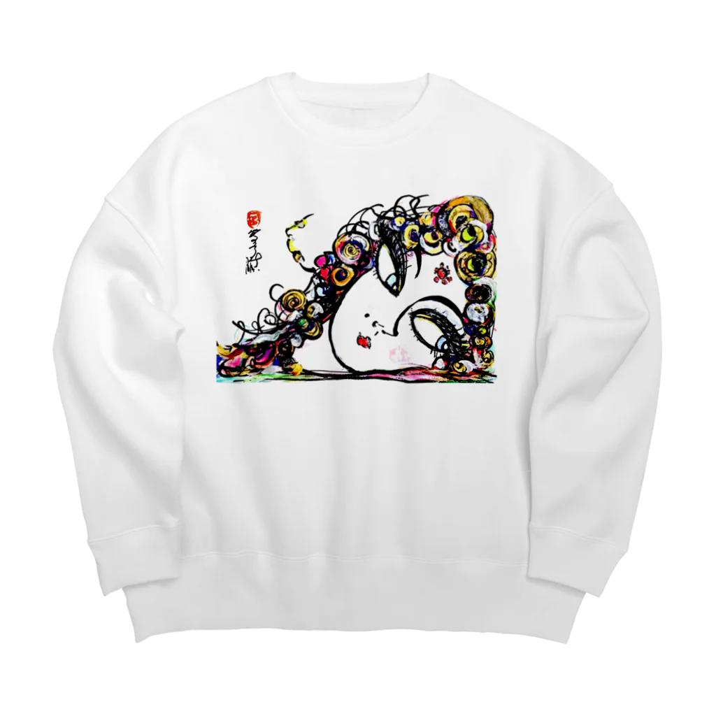 アニクラ デザイン本舗のパティオ イカウイィ氏 直筆デザイン画　amo akua　スピ公認 Big Crew Neck Sweatshirt