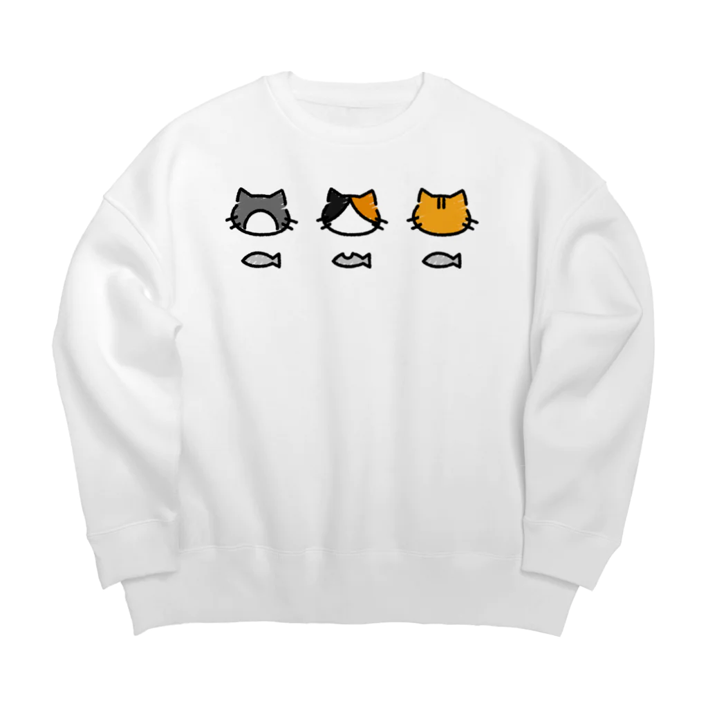 Pのねこ三兄弟 Big Crew Neck Sweatshirt