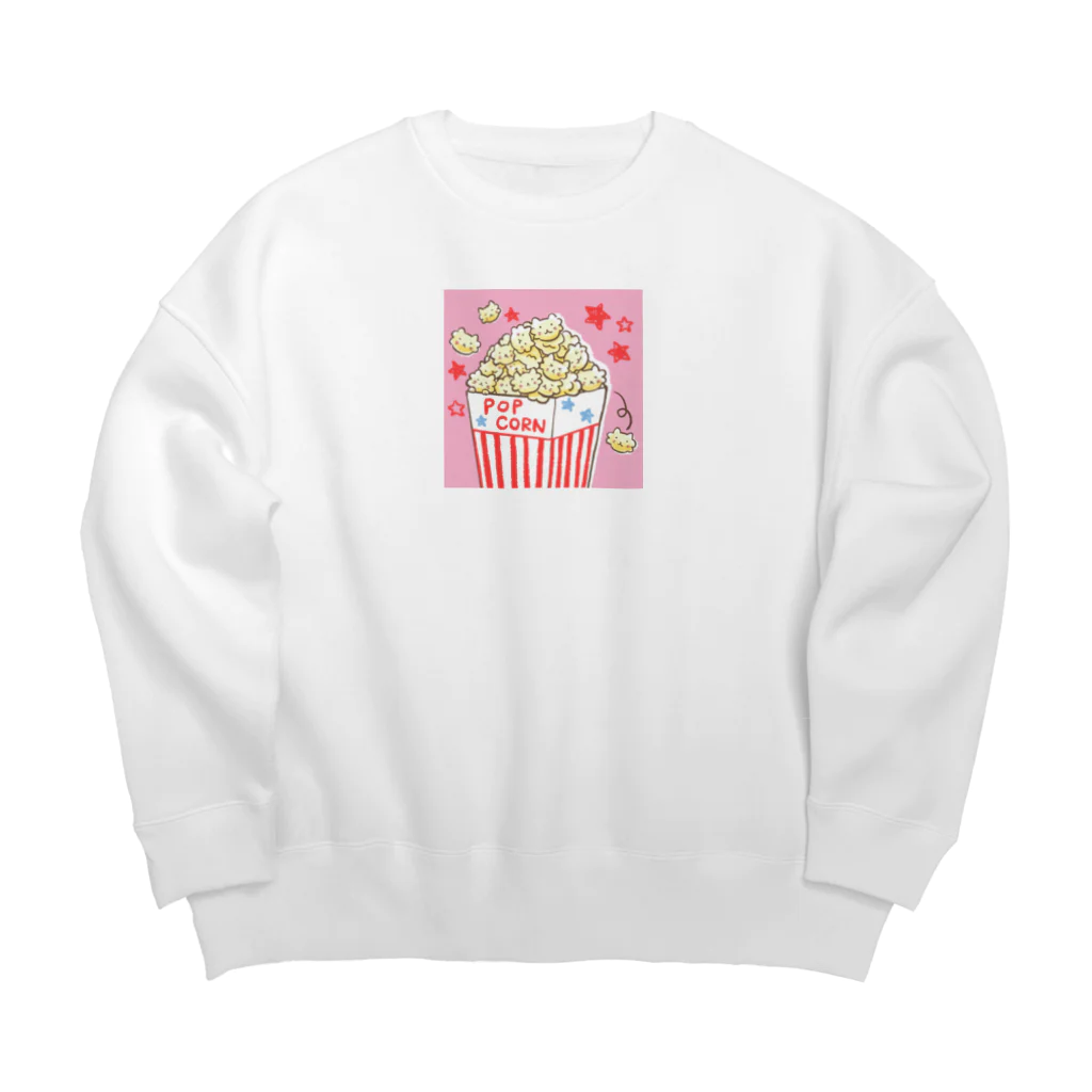 hinamaru☆shopのポップコーンねこちゃん😸 Big Crew Neck Sweatshirt