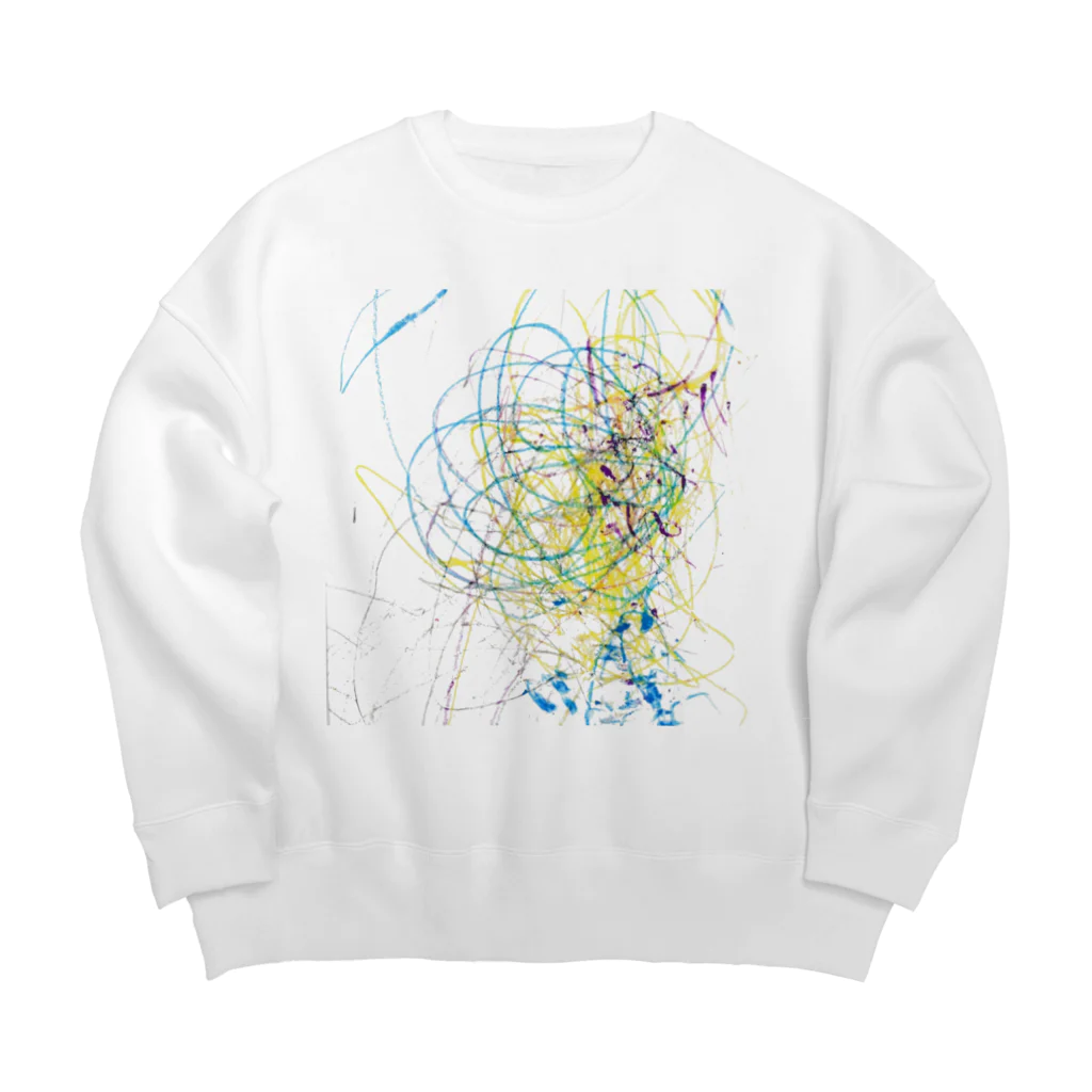 YP.madeのこども(1歳)の絵　黄青紫 Big Crew Neck Sweatshirt