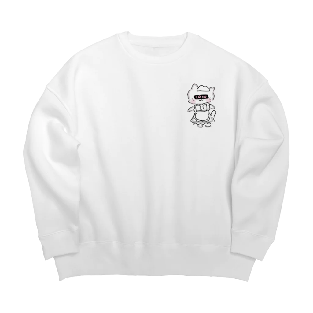 なくそう！殺処分のメイド猫 Big Crew Neck Sweatshirt