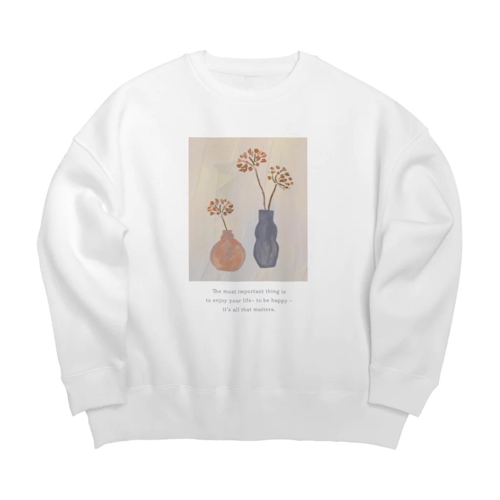 CHILL ART CLUBの💐vase💐フロントプリント Big Crew Neck Sweatshirt