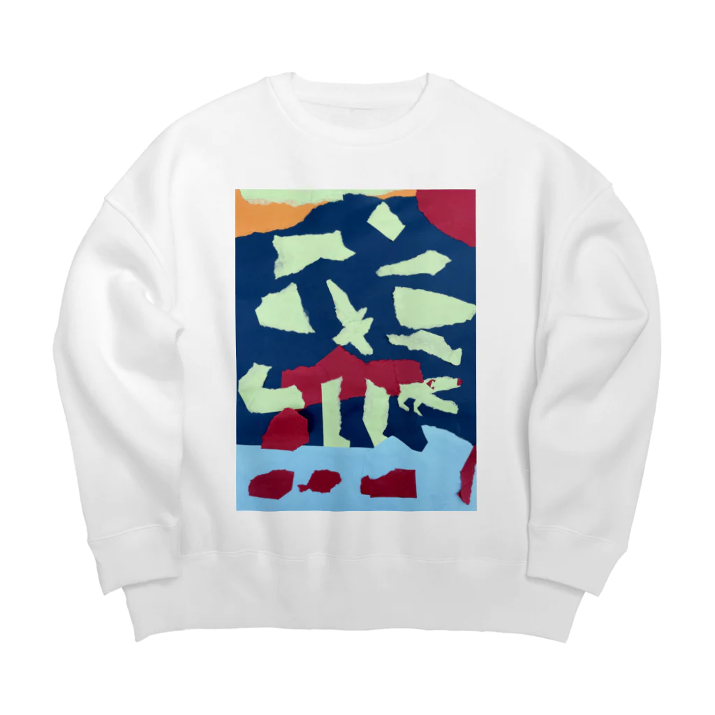 Hummingbirdの恐竜の世界の夜 Big Crew Neck Sweatshirt