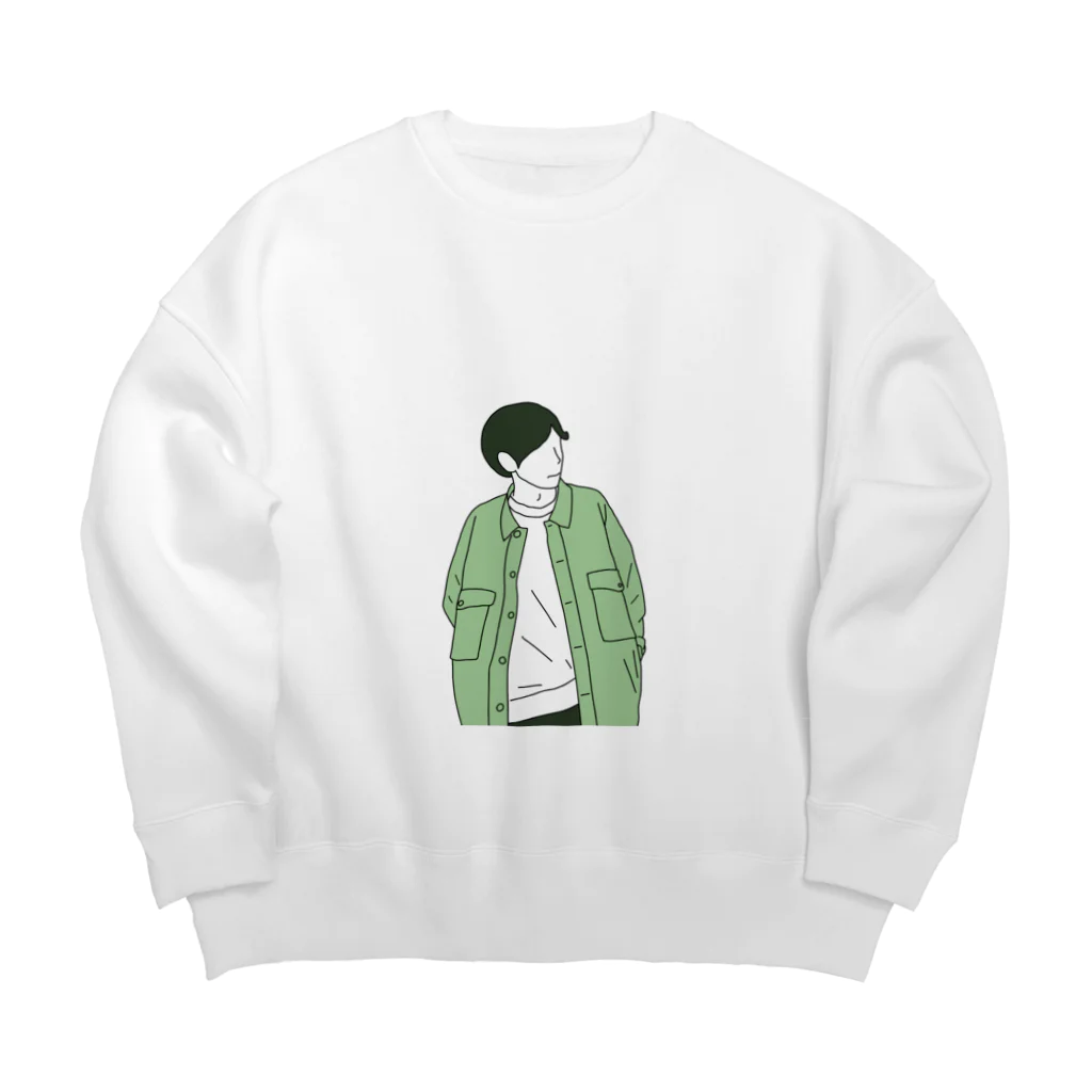 TAKAKIの線画スウェットB Big Crew Neck Sweatshirt