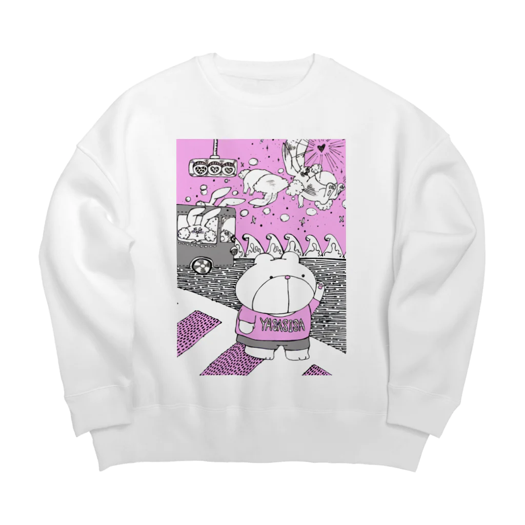 【Yuwiiの店】ゆぅぅぃーのうさ恋★くまさんにズキューーーーーン！ Big Crew Neck Sweatshirt