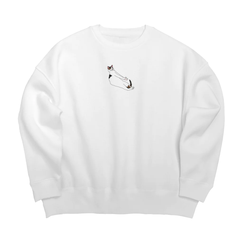 ひるねファンクラブグッズ売り場の〈袖文字無し〉伸びながら寝てるひるね Big Crew Neck Sweatshirt