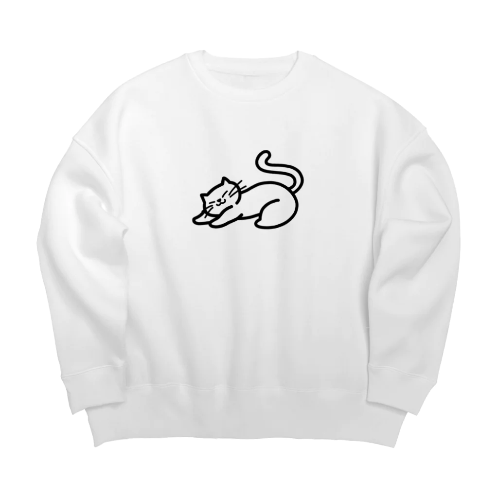 宇宙飛行ののびるねこ Big Crew Neck Sweatshirt