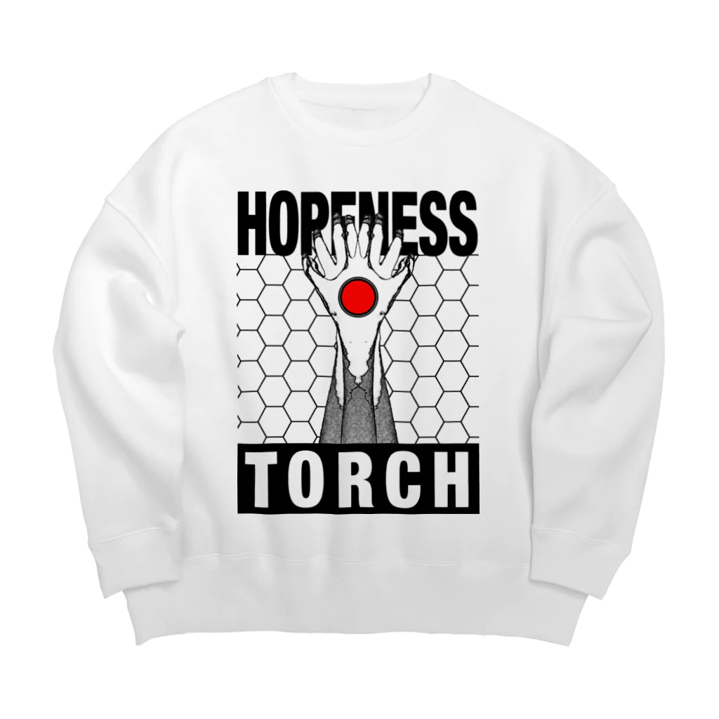 おてて屋さんのHopeness torch (CAUTION) Big Crew Neck Sweatshirt