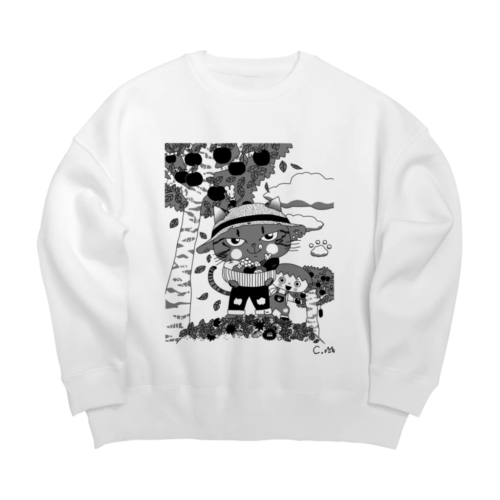 chimamusubiのセミオーダーイラスト商品見本 Big Crew Neck Sweatshirt