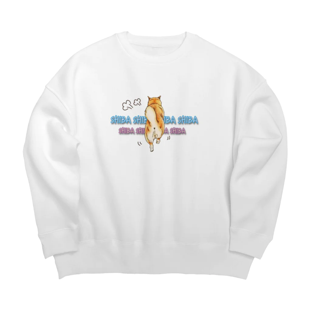 kokoshibaのおしりフリフリむちむちしばいぬ Big Crew Neck Sweatshirt