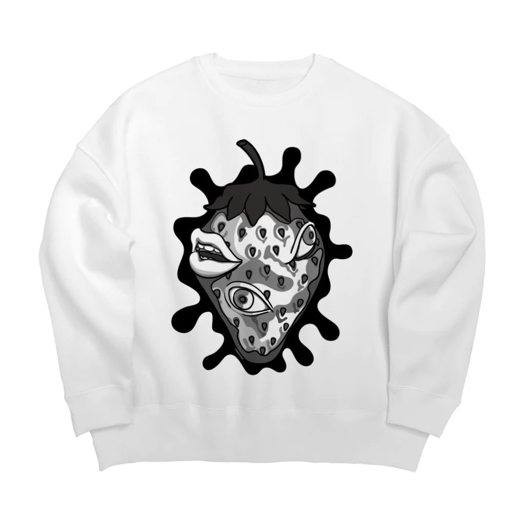 Cɐkeccooのらくがきシリーズ★目玉目玉リップいちご Big Crew Neck Sweatshirt