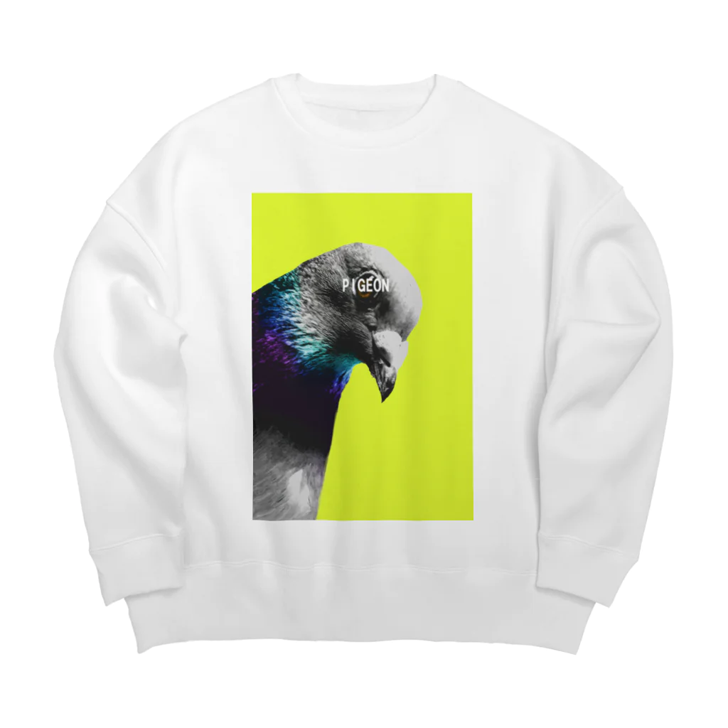 POPPOKOMU-MU-のおしゃピジョン柄 Big Crew Neck Sweatshirt