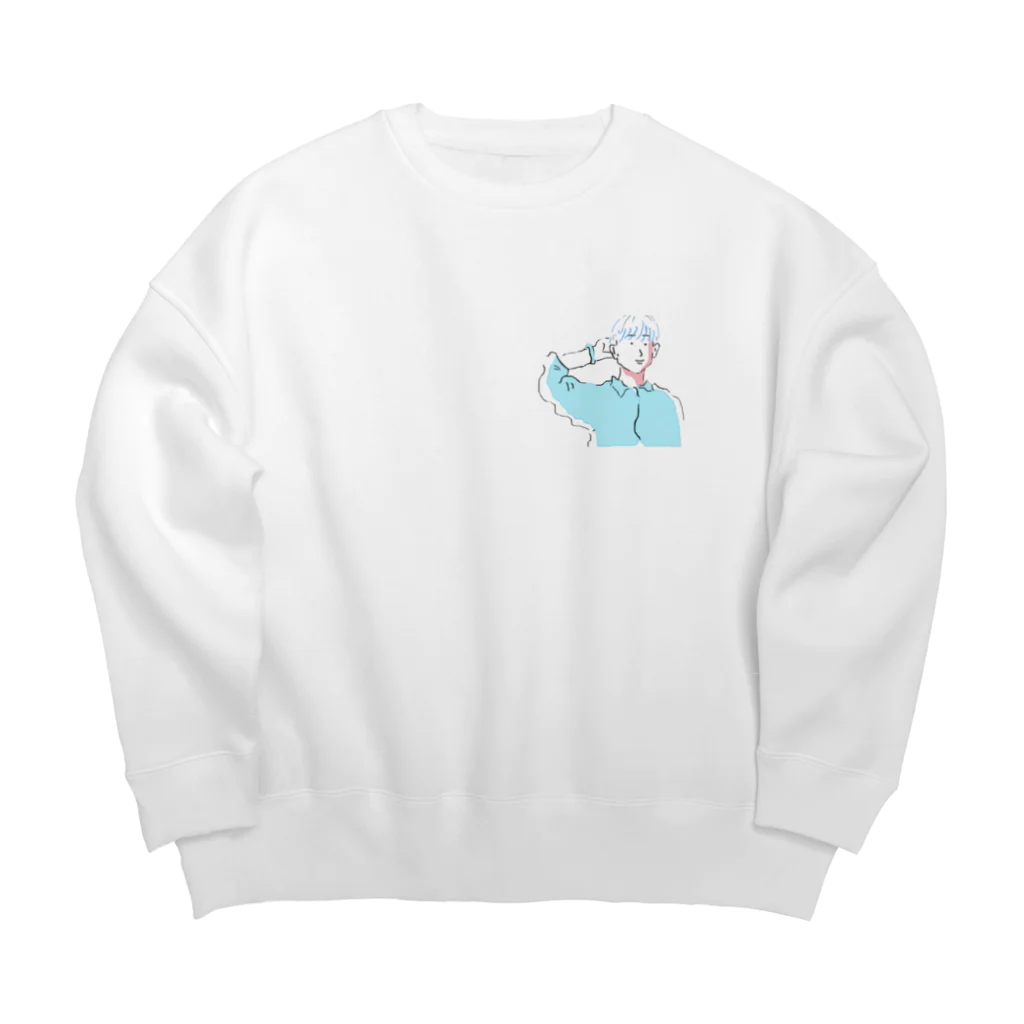 ポップならくがきのポップなおとこ Big Crew Neck Sweatshirt