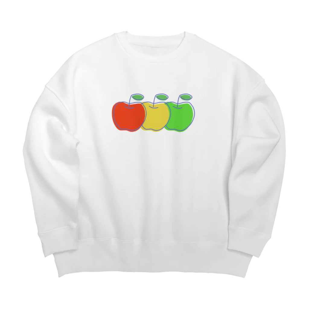 ハナのお店のりんご三兄弟 Big Crew Neck Sweatshirt