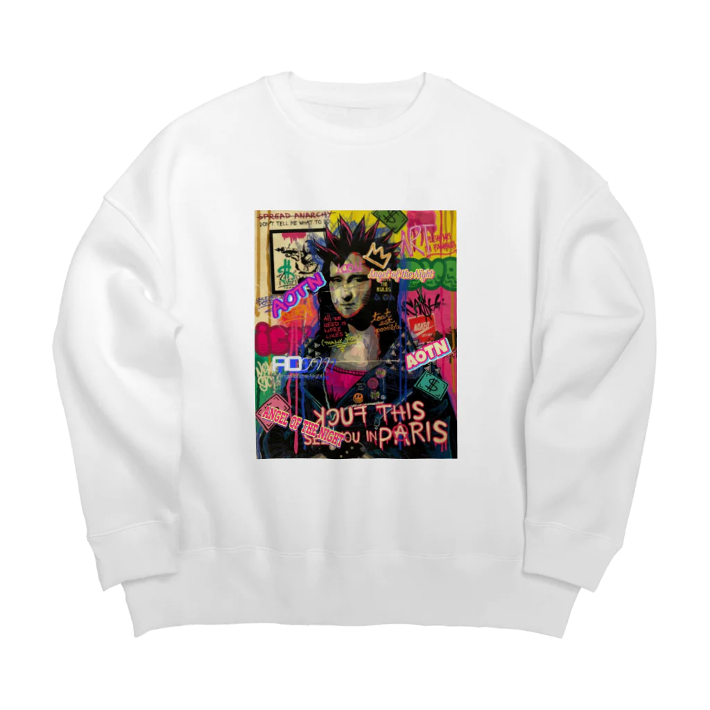 AOTN_GARAGEの落書きモナリザ Big Crew Neck Sweatshirt