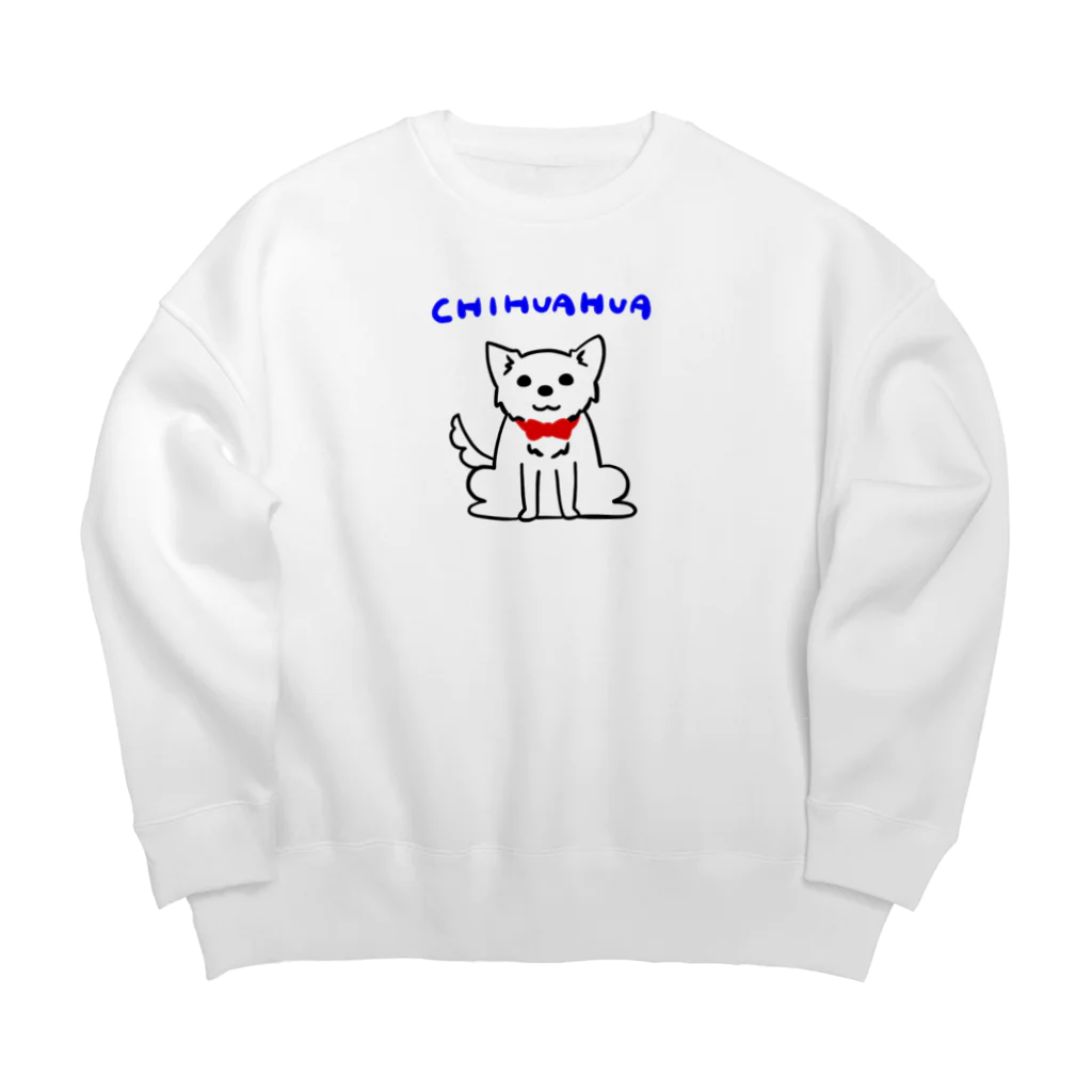 かぬぬのおめかしチワワさん Big Crew Neck Sweatshirt