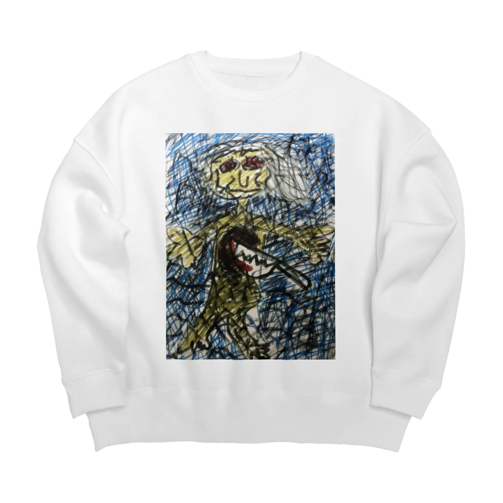 ぺ天使の「絵の中で死ぬ女」 Big Crew Neck Sweatshirt