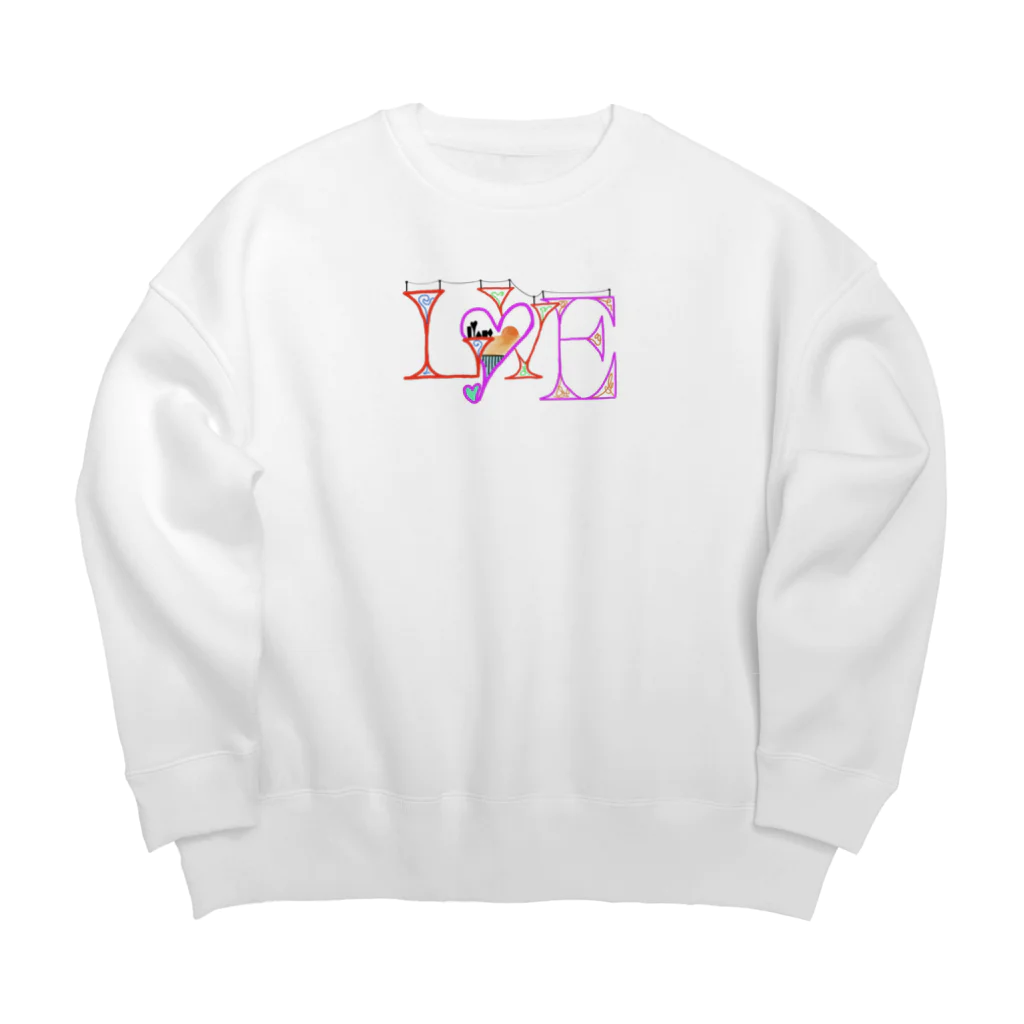 面白Tシャツ専門店の〰️loveを添えて〰️ ビッグシルエットスウェット