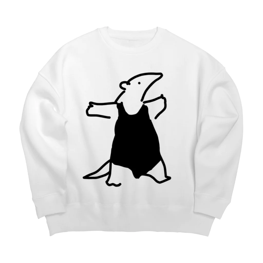 いきものや　のの（別館）の文字無し通さぬ色白ミナミコアリクイ Big Crew Neck Sweatshirt