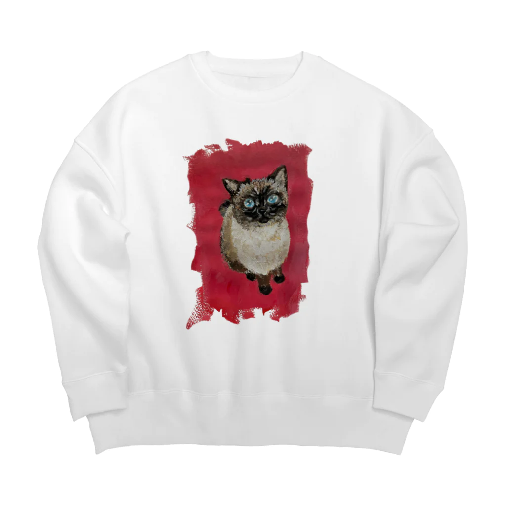 aomanecoのあそぼうよ！の　ねこ Big Crew Neck Sweatshirt