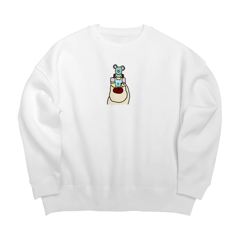 ＋Whimsyの似顔絵師ねこ Big Crew Neck Sweatshirt