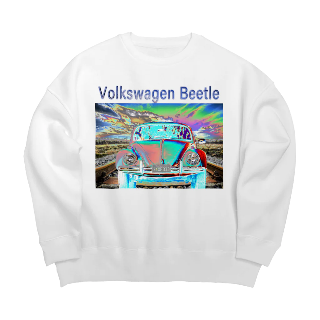 PALA's SHOP　cool、シュール、古風、和風、のVolkswagen Beetle Big Crew Neck Sweatshirt