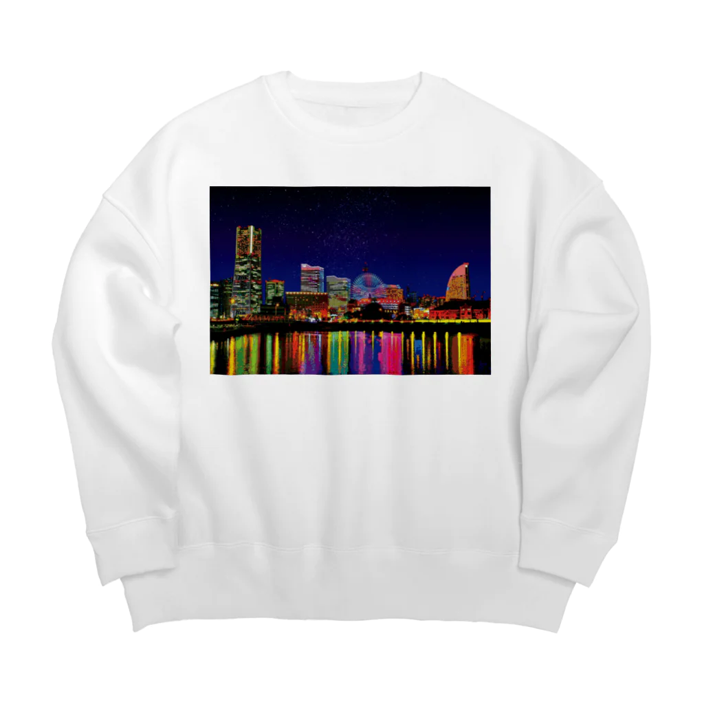 GALLERY misutawoの横浜 みなとみらいの夜景 Big Crew Neck Sweatshirt