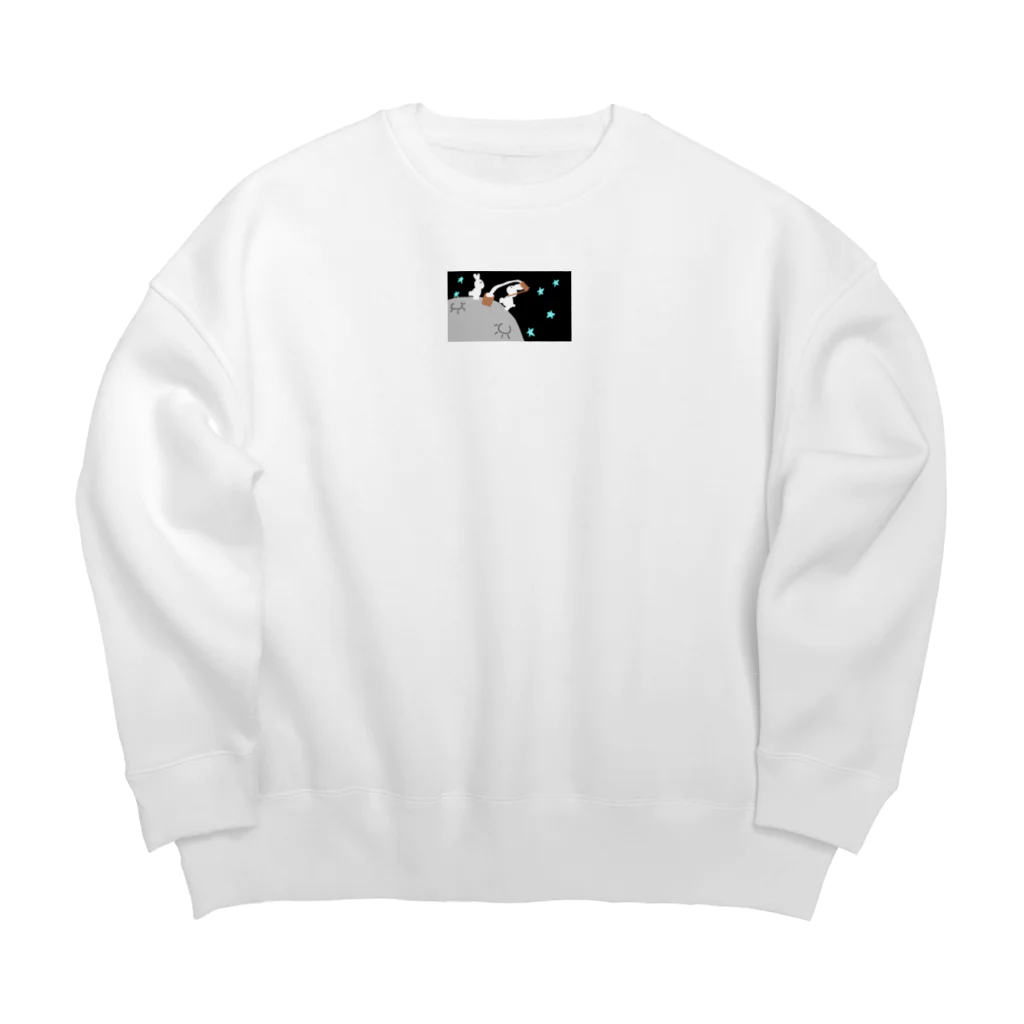 ぽぽヶ丘ぽぽがおの餅月兎 Big Crew Neck Sweatshirt