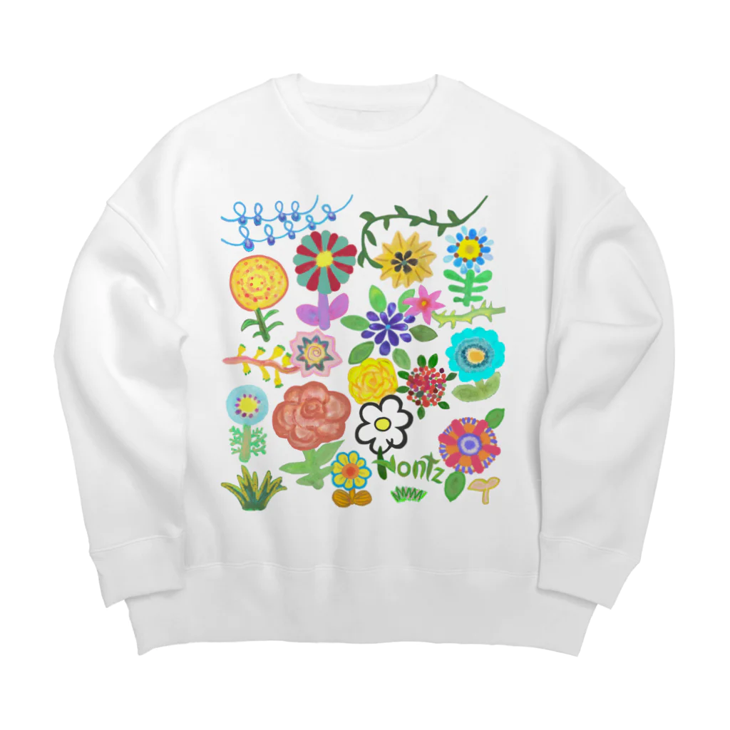 のんつ屋の花畑デラックス Big Crew Neck Sweatshirt