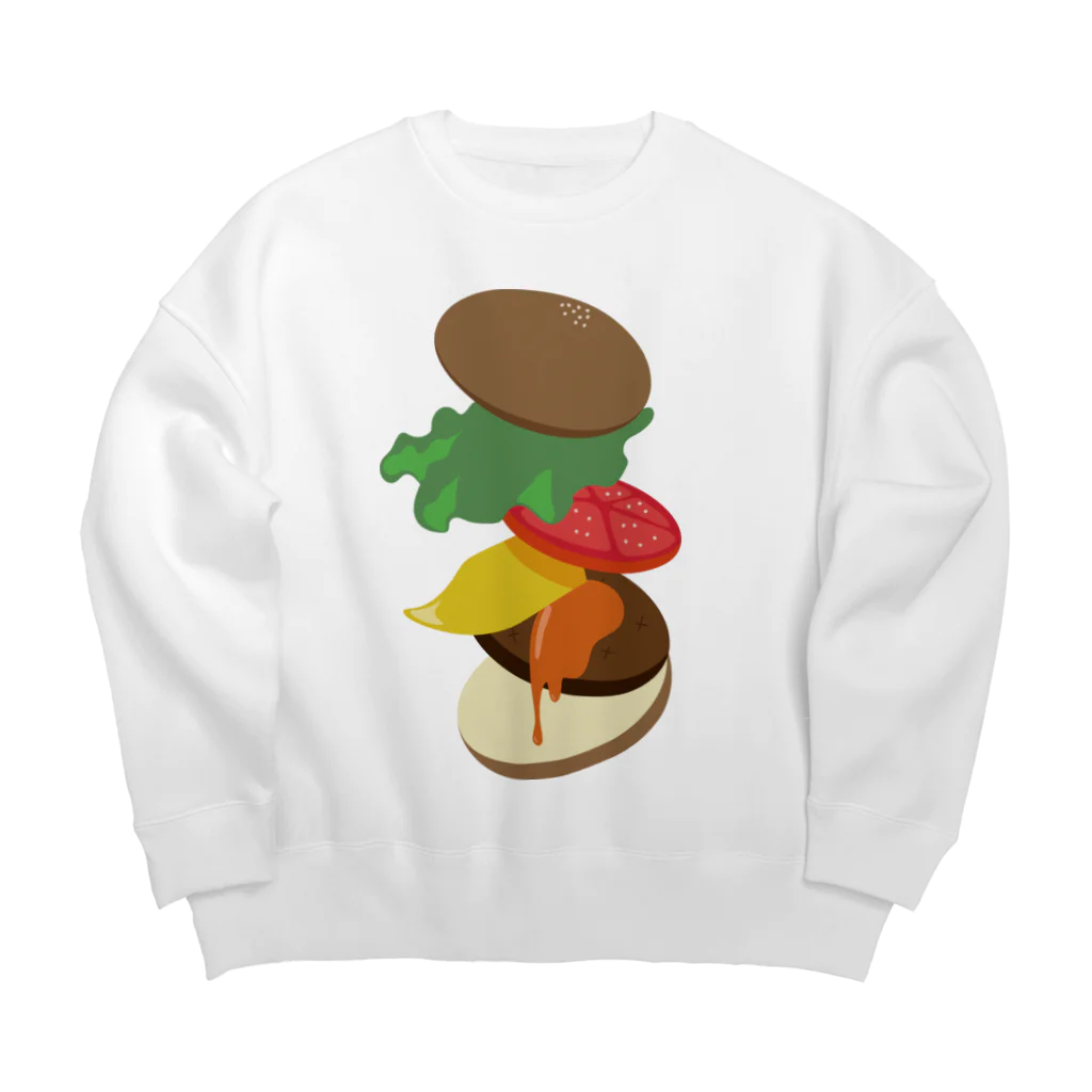 AWESOME HAMBURGERのチーズバーガー Big Crew Neck Sweatshirt