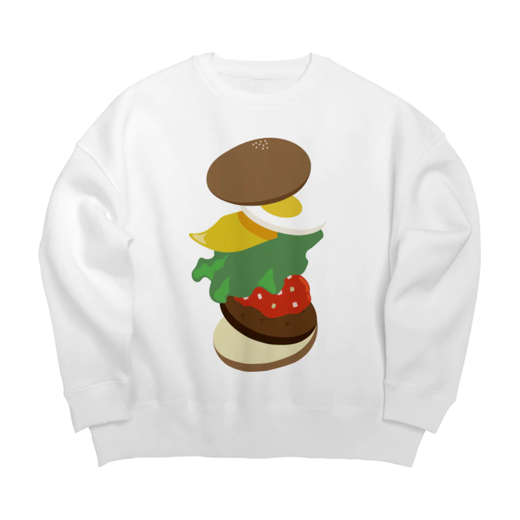 AWESOME HAMBURGERのエッグチーズバーガー Big Crew Neck Sweatshirt