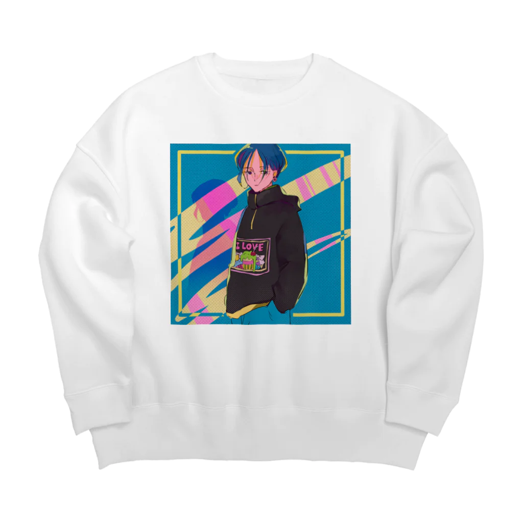 ちゃりんこのねおん Big Crew Neck Sweatshirt