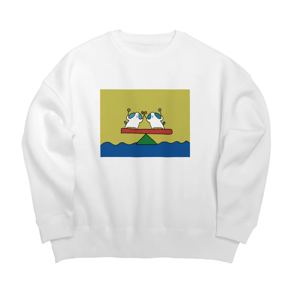 ゴブリンシャーク・ポコの意気投合したご様子のイヌイヌ Big Crew Neck Sweatshirt