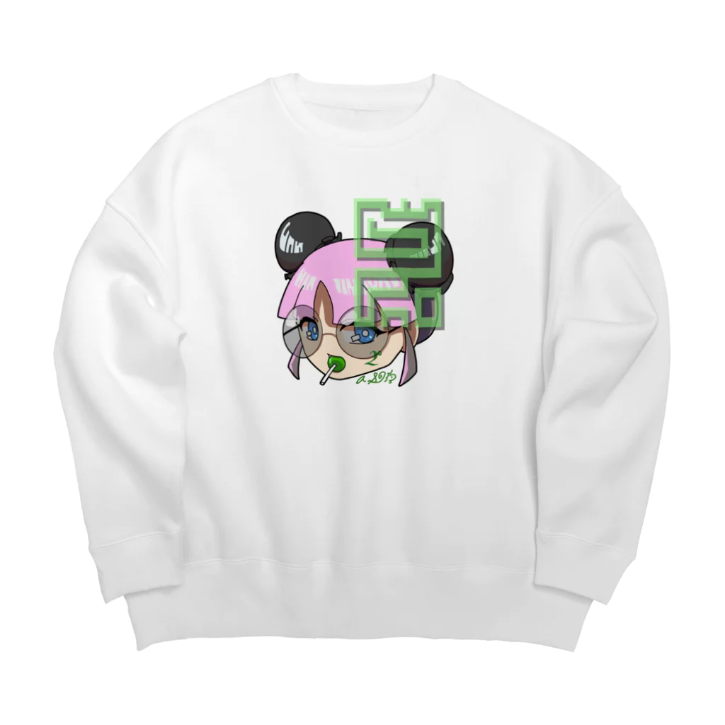 しろくろぷぅじぃのぷぅパンダ Big Crew Neck Sweatshirt