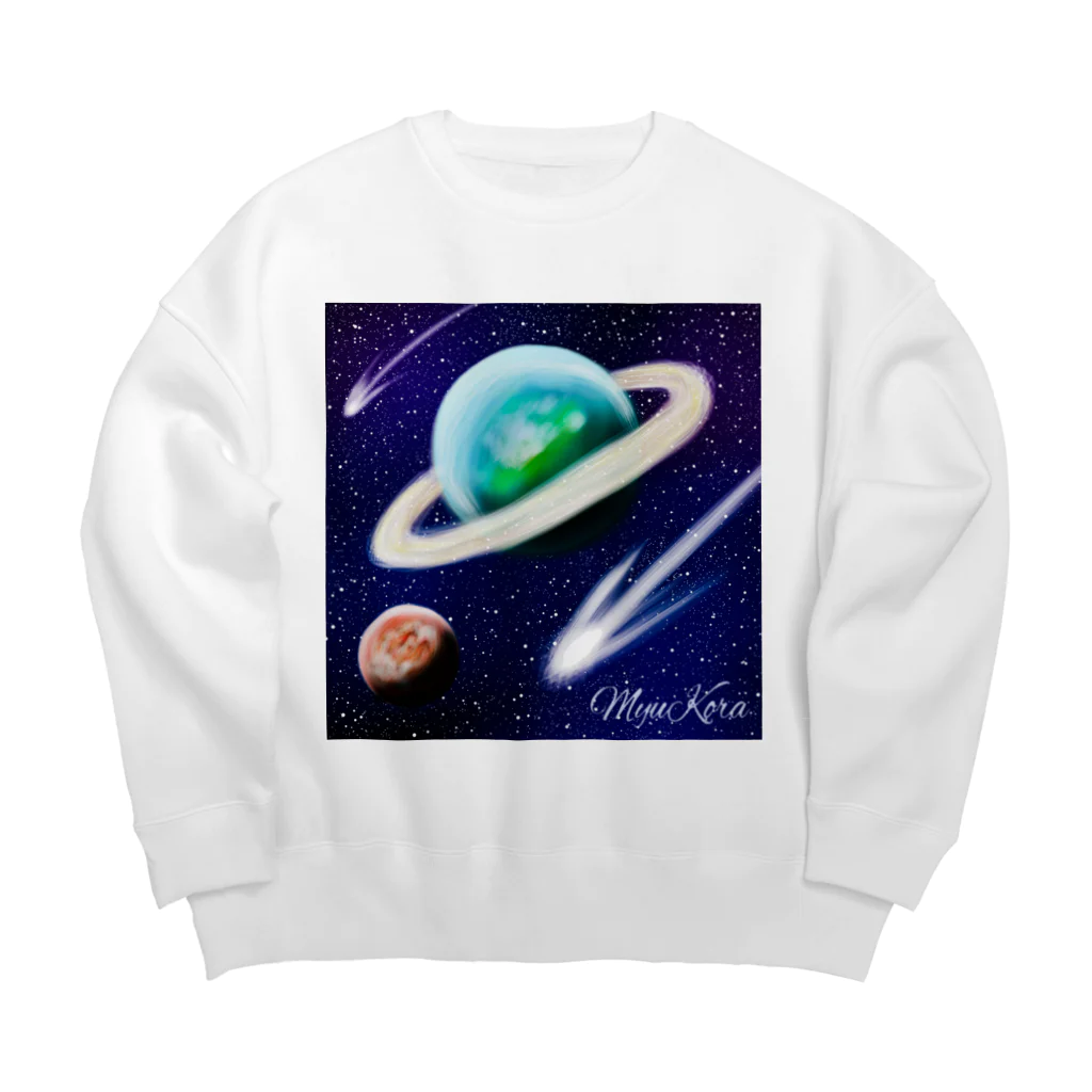 MyuKoraの宇宙のどこか Big Crew Neck Sweatshirt